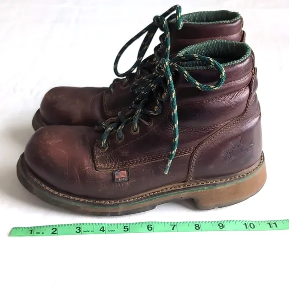 Thorogood Mens 804-4711 Lace Up Safety Toe Brown Leather Work Boots Men's Size 7