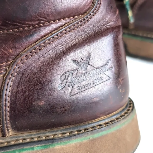 Thorogood Mens 804-4711 Lace Up Safety Toe Brown Leather Work Boots Men's Size 7