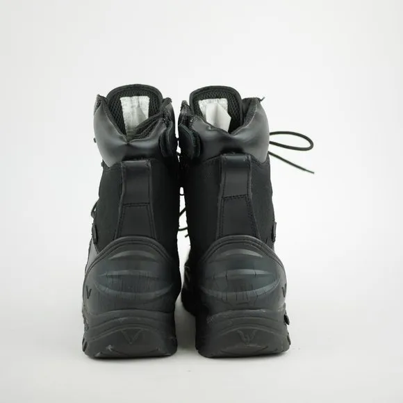 THOROGOOD Men's 9.5 W Black Leather Work Boots Composite Toe Waterproof Side Zip