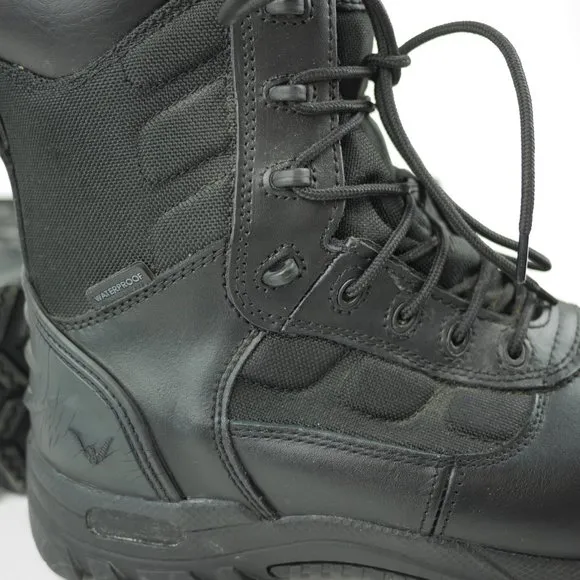 THOROGOOD Men's 9.5 W Black Leather Work Boots Composite Toe Waterproof Side Zip