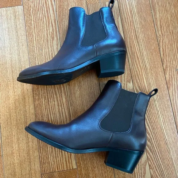 Thursday Boot Company Brown Leather Duchess Bootie 2&quot; Heel Thursday Boots