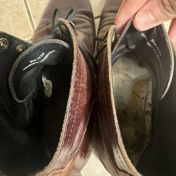 Thursday Boot Company Men’s 14 US Brown Leather Captain Boots Laces