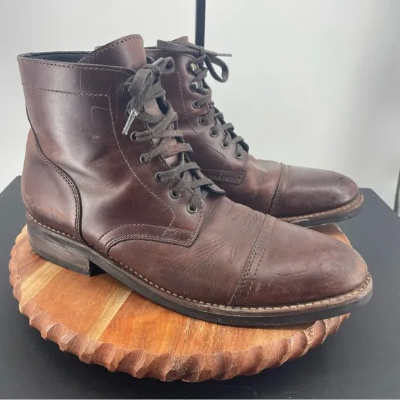 Thursday Captain Cap Toe Lace Up Men’s Ankle Work Brown Leather Boots Size 12