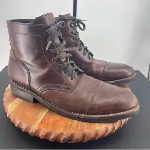 Thursday Captain Cap Toe Lace Up Men’s Ankle Work Brown Leather Boots Size 12