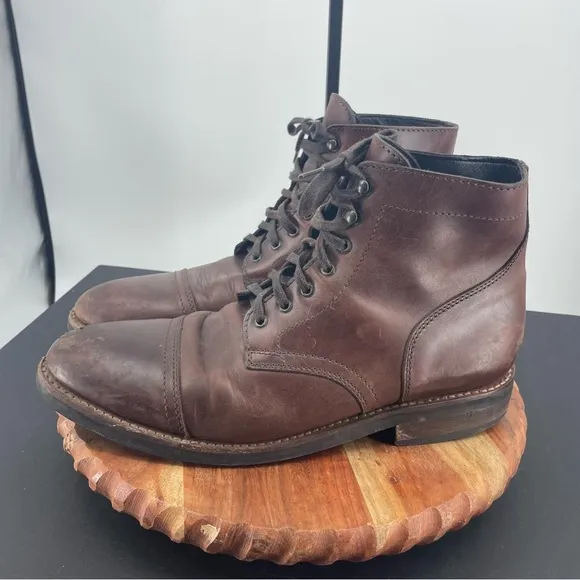 Thursday Captain Cap Toe Lace Up Men’s Ankle Work Brown Leather Boots Size 12