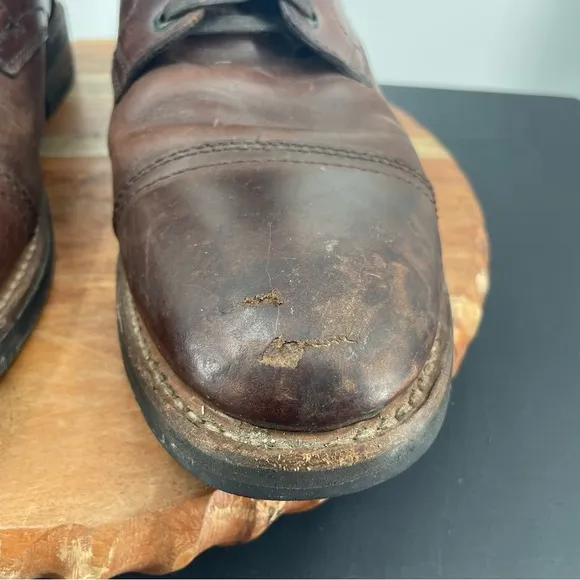 Thursday Captain Cap Toe Lace Up Men’s Ankle Work Brown Leather Boots Size 12