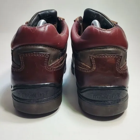 Timberland 1219 Vintage Men Dark Burgundy Cherry Leather Gore-Tex Work Boots 10M
