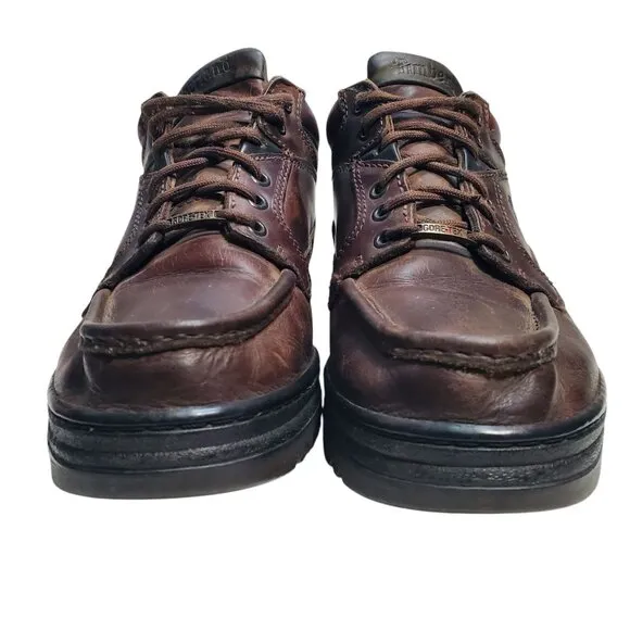 Timberland 1219 Vintage Men Dark Burgundy Cherry Leather Gore-Tex Work Boots 10M