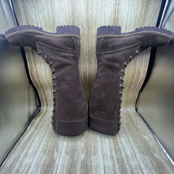 Timberland 15&quot; Tall Boots Women's Size 8 M Brown Nubuck Suede Knee High 35395