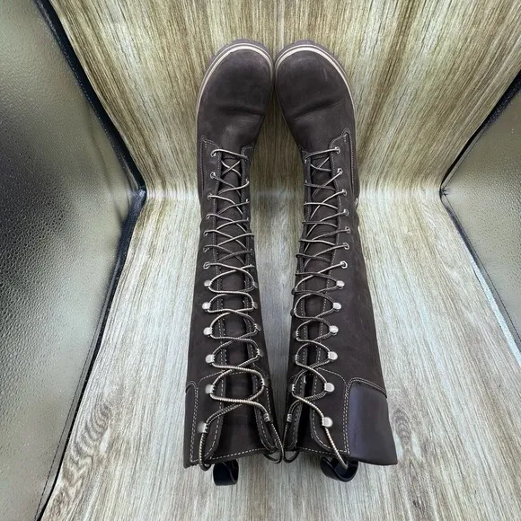 Timberland 15&quot; Tall Boots Women's Size 8 M Brown Nubuck Suede Knee High 35395