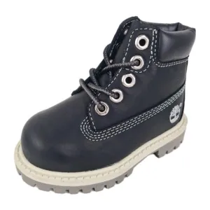 Timberland 6In Classic TODDLER Casual Boots Outdoors Black Leather SZ 4