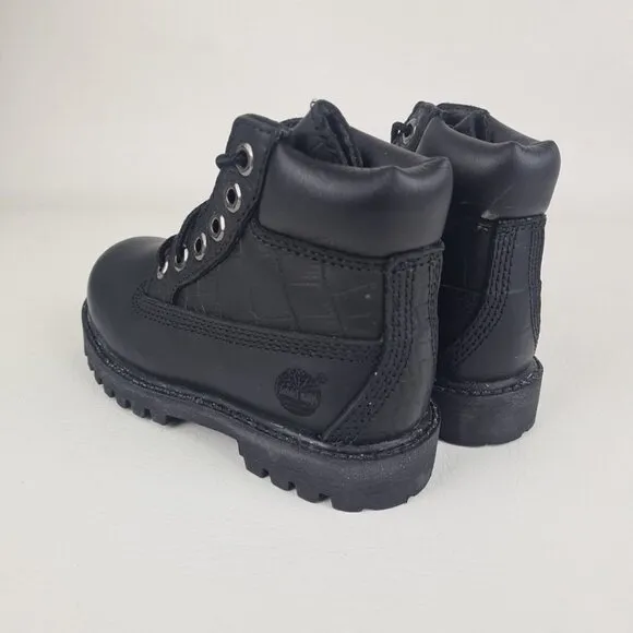 Timberland 6In Premium Hex TODDLER Casual Boots Black Leather