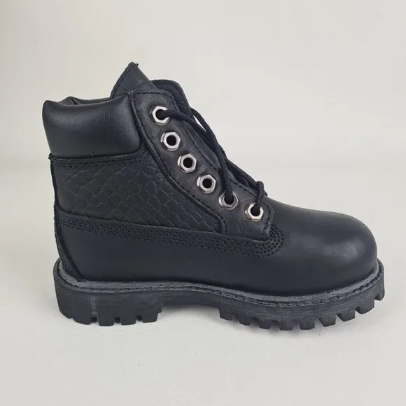 Timberland 6In Premium Hex TODDLER Casual Boots Black Leather