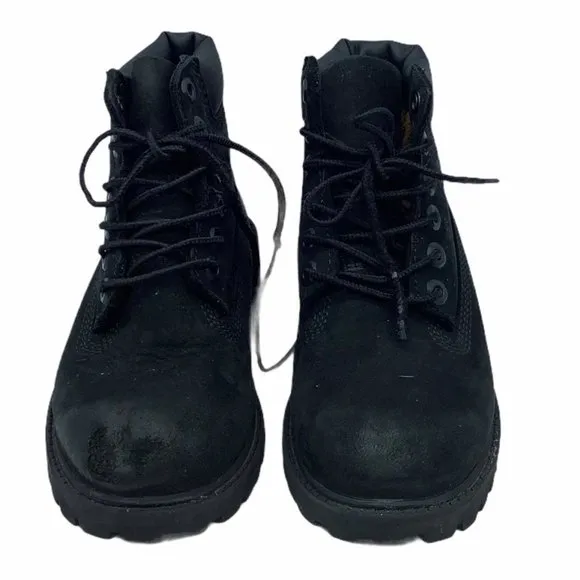 Timberland Black Leather Kids Size 11 Waterproof Work Ankle Boots