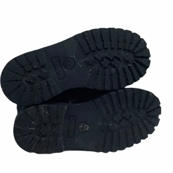 Timberland Black Leather Kids Size 11 Waterproof Work Ankle Boots