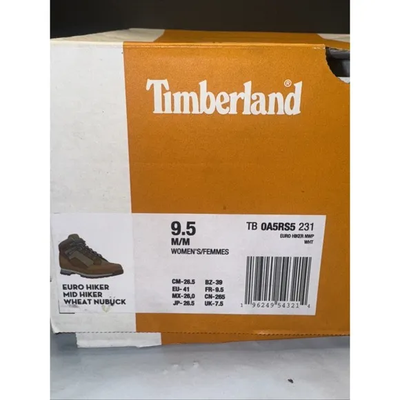 Timberland Euro Hiker Mid Hiker Boot - Wheat Nubuck, Women's SZ 9.5