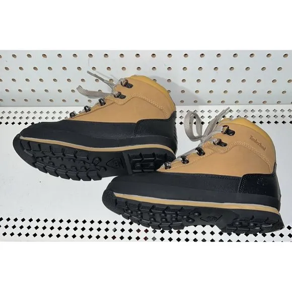 Timberland Euro Hiker Shell Toe Boys Youth Leather Casual Boots Size 5 M Wheat