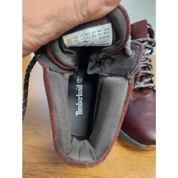 TIMBERLAND KIRI UP WOMEN'S BURGUNDY WATERPROOF LEATHER HIKING BOOTS #A1ZFW size