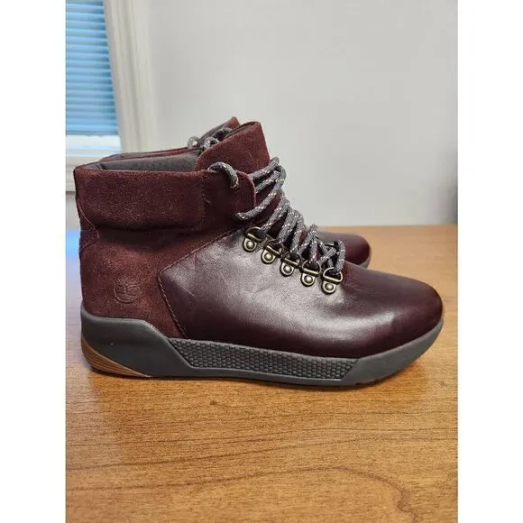 TIMBERLAND KIRI UP WOMEN'S BURGUNDY WATERPROOF LEATHER HIKING BOOTS #A1ZFW size