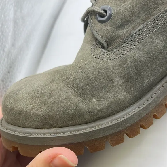 Timberland Lace Up Work Boots Green Leather Mens Size 5