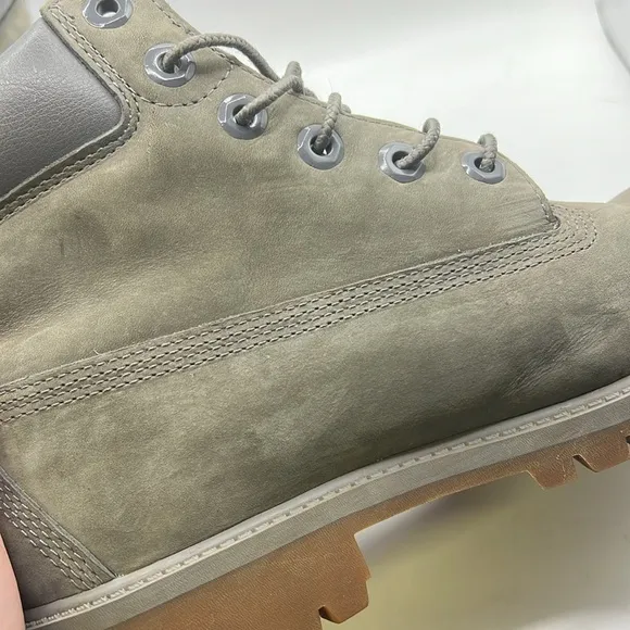 Timberland Lace Up Work Boots Green Leather Mens Size 5