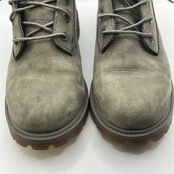 Timberland Lace Up Work Boots Green Leather Mens Size 5