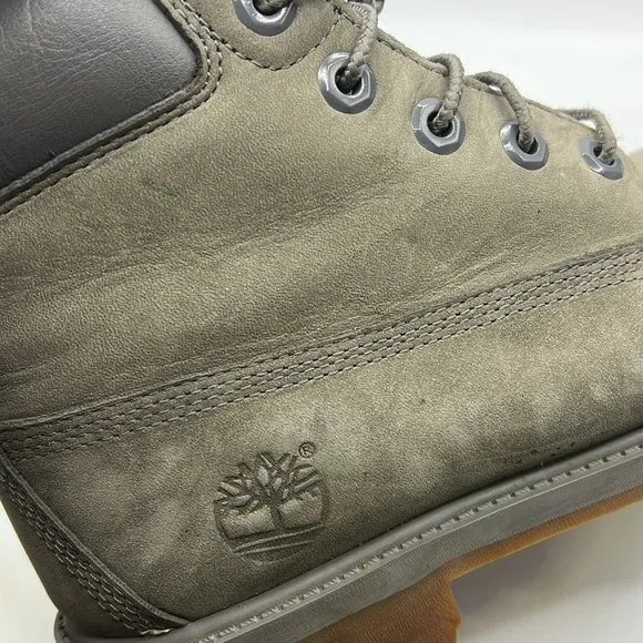 Timberland Lace Up Work Boots Green Leather Mens Size 5