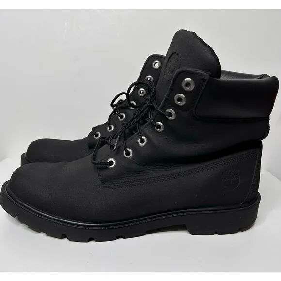 Timberland Mens 6 Inch Premium Waterproof Boots Lace Up Combat Work Black 11.5