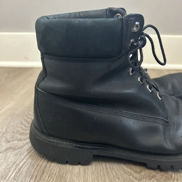 Timberland Mens Size 13 Premium Waterproof 6 inch Black Nubuck Work Boots READ