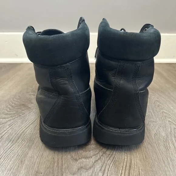 Timberland Mens Size 13 Premium Waterproof 6 inch Black Nubuck Work Boots READ