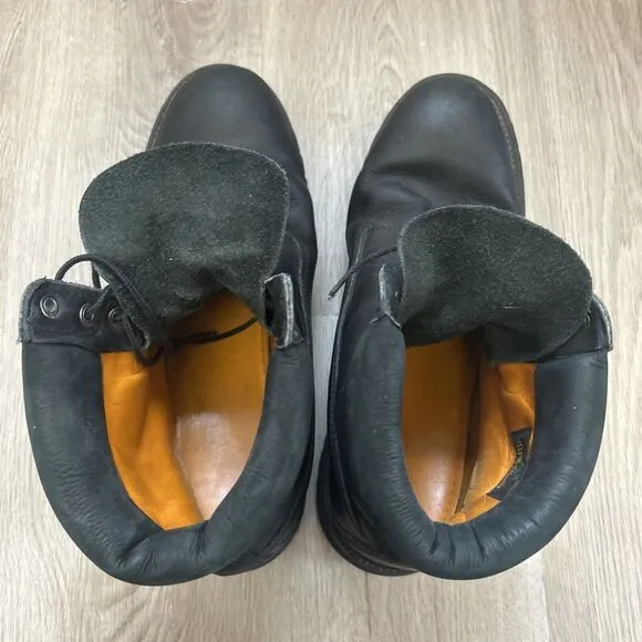 Timberland Mens Size 13 Premium Waterproof 6 inch Black Nubuck Work Boots READ