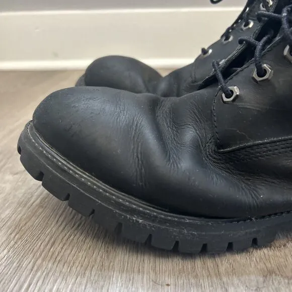Timberland Mens Size 13 Premium Waterproof 6 inch Black Nubuck Work Boots READ