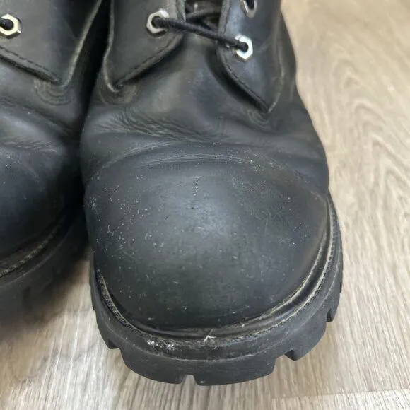 Timberland Mens Size 13 Premium Waterproof 6 inch Black Nubuck Work Boots READ