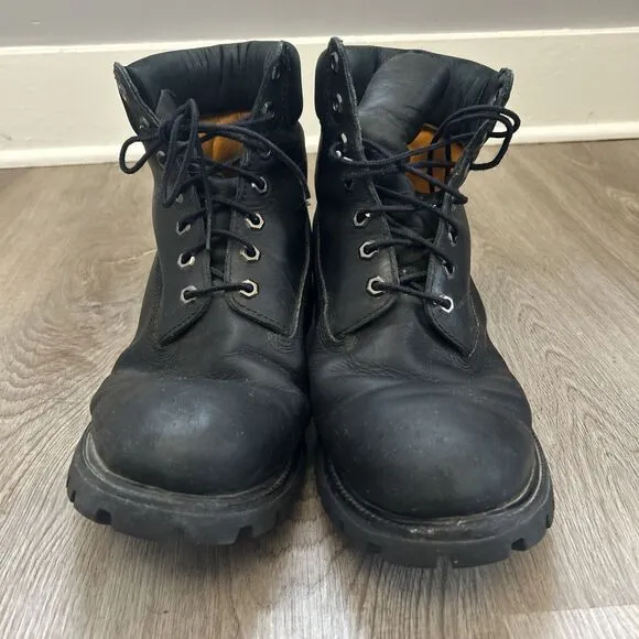 Timberland Mens Size 13 Premium Waterproof 6 inch Black Nubuck Work Boots READ
