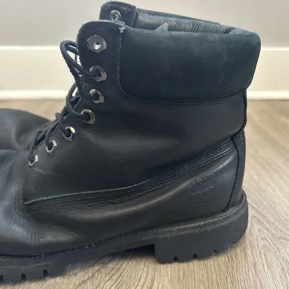 Timberland Mens Size 13 Premium Waterproof 6 inch Black Nubuck Work Boots READ