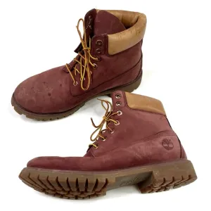 Timberland | Men's Waterproof Burgundy Tan Leather Boots Primaloft Size 10.5M