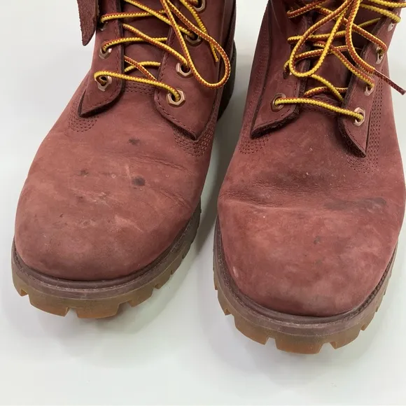 Timberland | Men's Waterproof Burgundy Tan Leather Boots Primaloft Size 10.5M