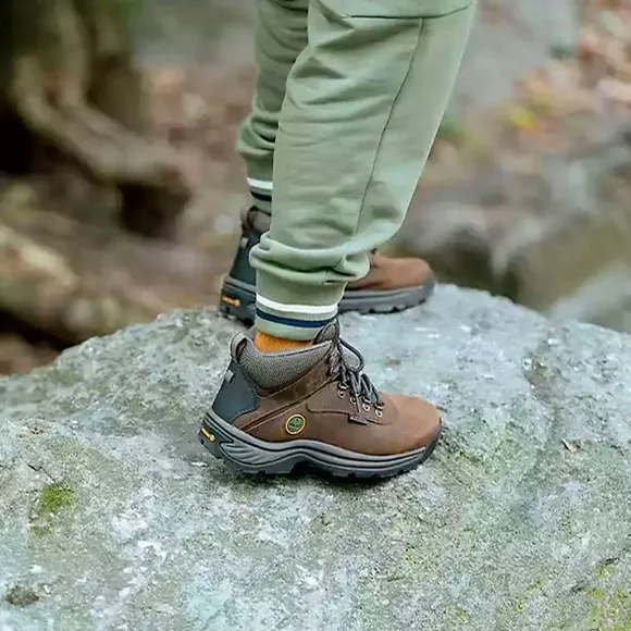 Timberland Men's White‎ Ledge Waterproof Mid Hiker Boot size 7.5 brown
