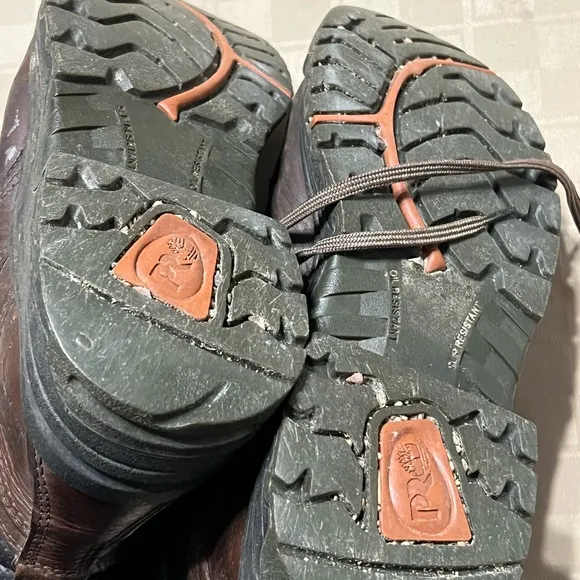 Timberland Pro 26 Leather Work Boots Mens 8W Wide Steel Toe Slip Resistant 26063