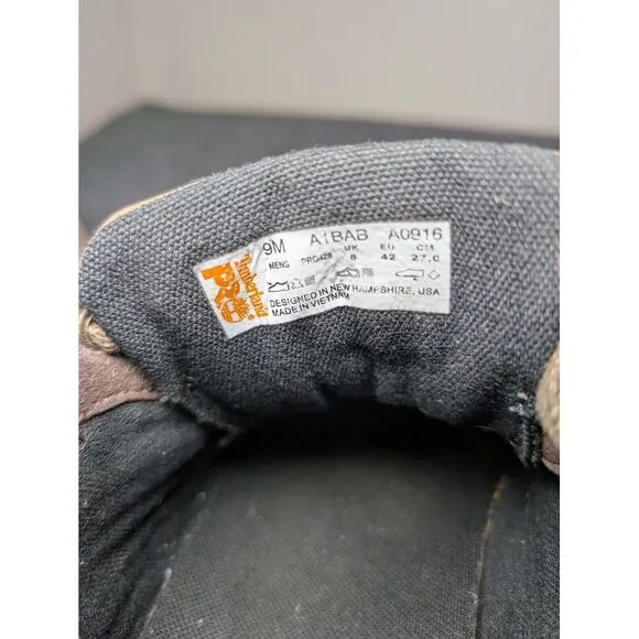 Timberland Pro 428 Men's 9 Disruptor Chukka Alloy Safety Toe Work Boots Brown