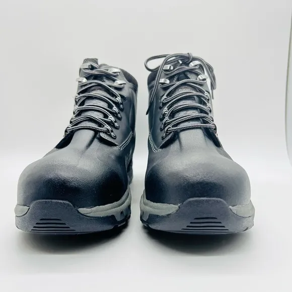TIMBERLAND PRO 447 STEEL TOE BLACK WORK-BOOTS DOWNDRAFT 6” WATERPROOF NWOT