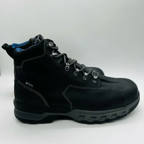 TIMBERLAND PRO 447 STEEL TOE BLACK WORK-BOOTS DOWNDRAFT 6” WATERPROOF NWOT