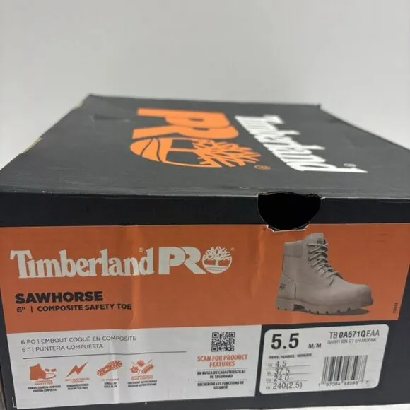 Timberland Pro Men’s Sawhorse 6” Composite Toe Work Boots, Size 5.5 M