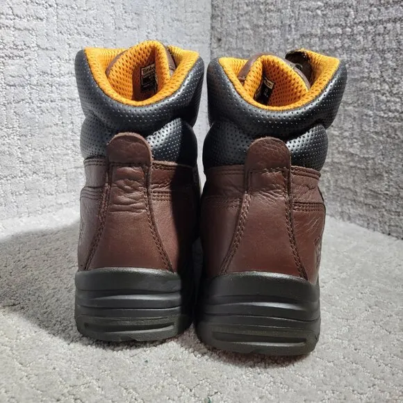 Timberland Pro Men's Size 12W US Brown Leather Steel Toe Waterproof Work Boots