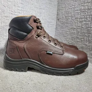 Timberland Pro Men's Size 12W US Brown Leather Steel Toe Waterproof Work Boots