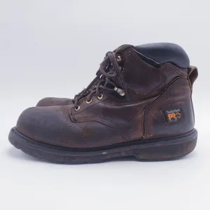 Timberland Pro Pit Boss Steel Toe Brown Leather Work Boots Mens Size 11.5