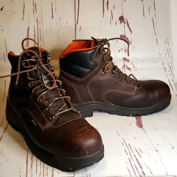 Timberland pro power fit waterproof brown lace up work  boots 12