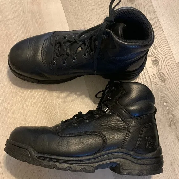 Timberland Pro Safety steel Toe Work Boots 26064 -Black Size 11 M Black leather