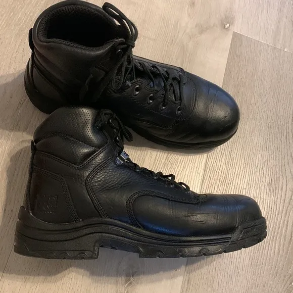 Timberland Pro Safety steel Toe Work Boots 26064 -Black Size 11 M Black leather