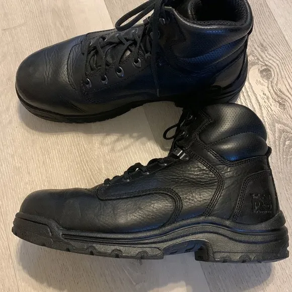 Timberland Pro Safety steel Toe Work Boots 26064 -Black Size 11 M Black leather